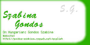 szabina gondos business card